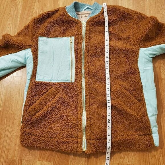 Free People Rivington Sherpa Jacket size Small in Amber Combo - NEW - Picture 12 of 16